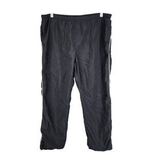 Mens Black Gap Lined Track Pants Drawstring Waist Side Zippers Cotton Blend S